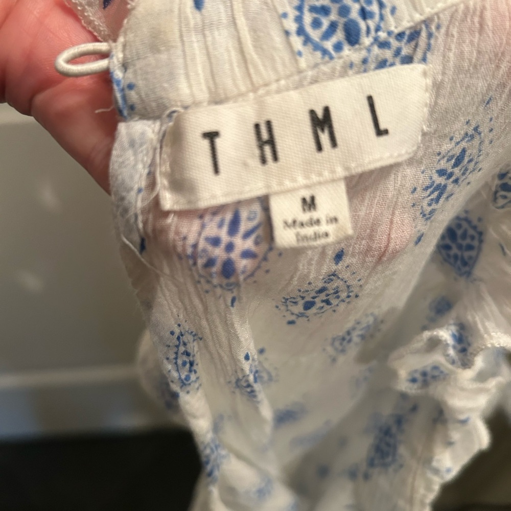 THML Anthropologie Blue and White Blouse - Picture 4 of 7